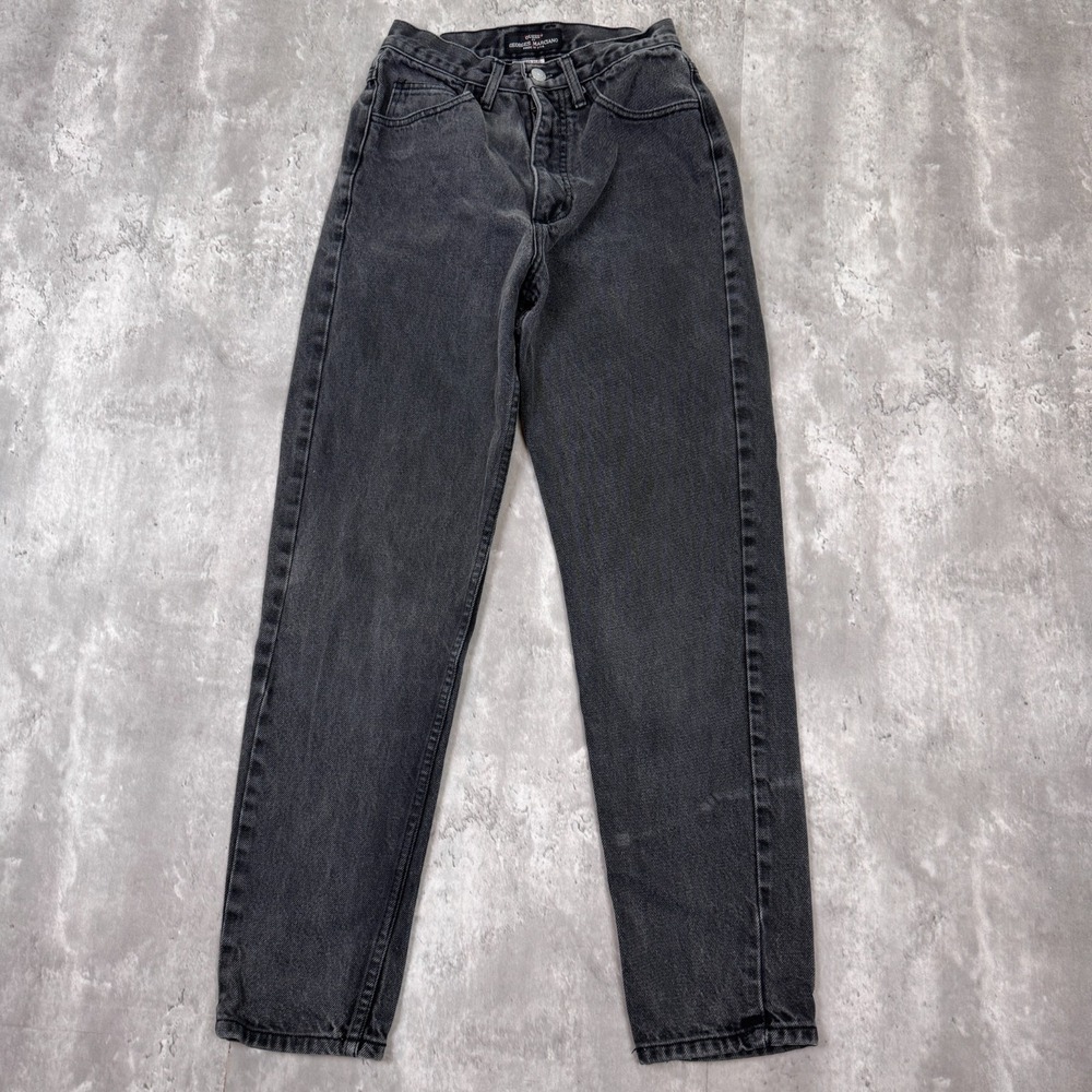 Vintage Guess Jeans Womens‎ 28 Black High Rise Straight Grunge Made in USA